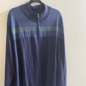 New with Tags.  Tall Mens Callaway Night Sky Heather Quarter Zip Sweater 4XLT
